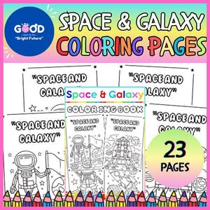 The Astronaut, UFO, Space and Galaxy Coloring Pages, The Universe, The Outer Space Coloring Sheets for Kids, Preschool, Pre-K, Kindergarten!
