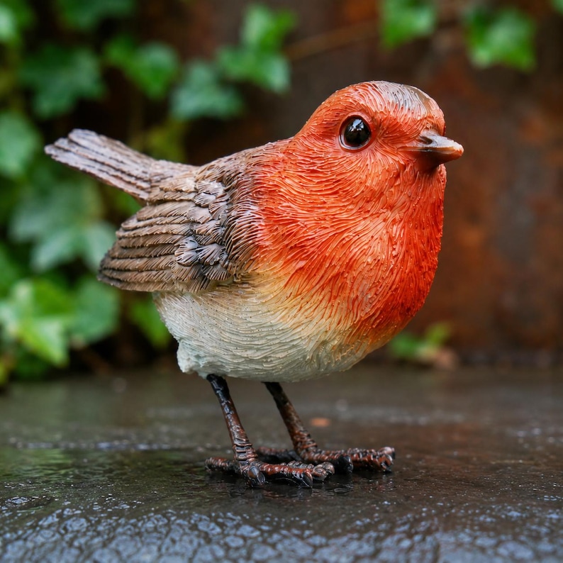 Resin Robin Bird Ornament • Garden & Home Décor image 1