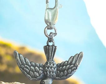 Vintage Sterling Desending Dove Bird Charm Pendant | Religious Jewelry