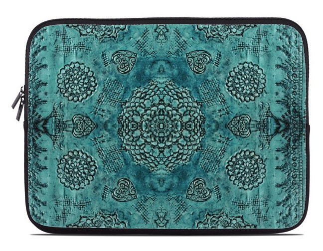 Boho laptop case boho laptop sleeve teal bohemian laptop Etsy