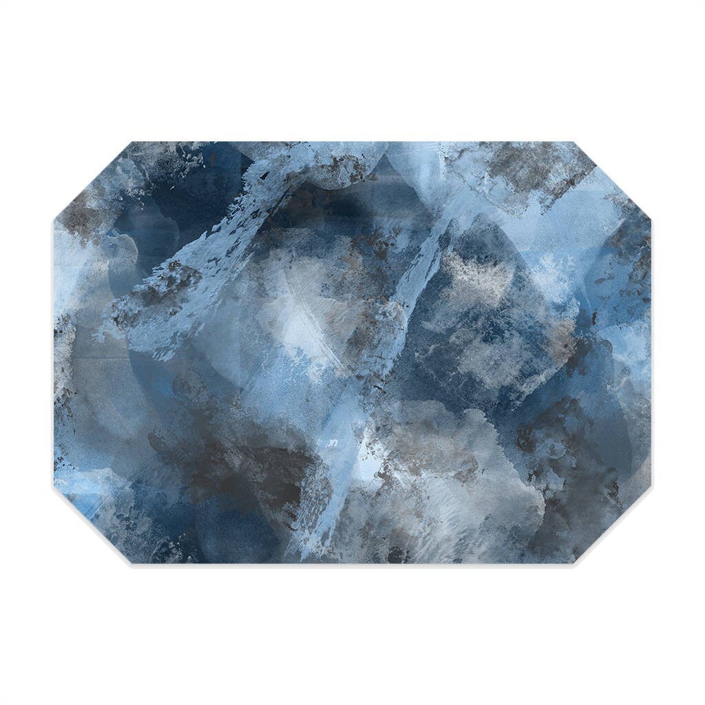 Gray and blue placemat abstract placemats printed cloth Etsy