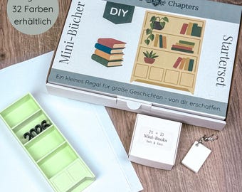 May include: A DIY miniature bookshelf starter set with a box featuring a bookshelf illustration and the text "Sculpted Chapters." Includes a small green shelf, a box of mini-books, and a blank tag. The text "2026" is visible on the green shelf.