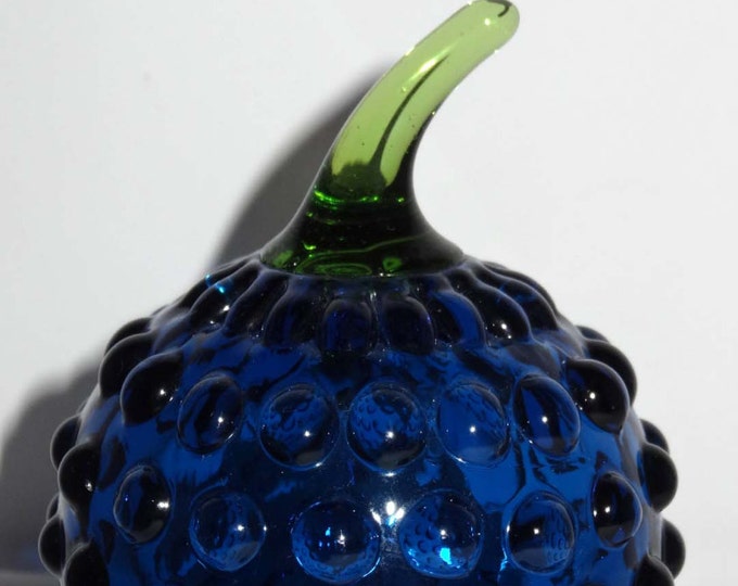 Cobalt Blue Glass Raspberry Paperweight Office Supplies Paper Handling Paperweights Etsy