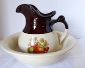 McCoy Pottery Ewer Water Pitcher Wash Basin Home and Garden Kitchen and Dining Tableware Serveware Serving Pitchers and Carafes