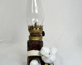 Ceramic nesting birds with clear glass Hurricane Oil Lamp Home and Garden Lighting Lamps Table Lamps Hurricanes
