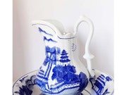 Peng Cheng Ceramics Ewer Water Pitcher with Wash Basin Home and Garden Kitchen and Dining Tableware Serveware Serving Pitchers and Carafes