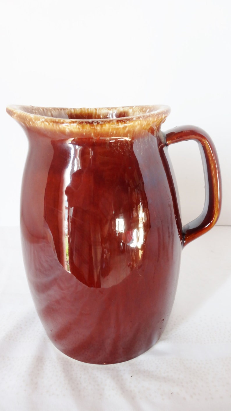 Hull Oven Proof USA Pottery Ewer/Water Pitcher Brown Home and Etsy