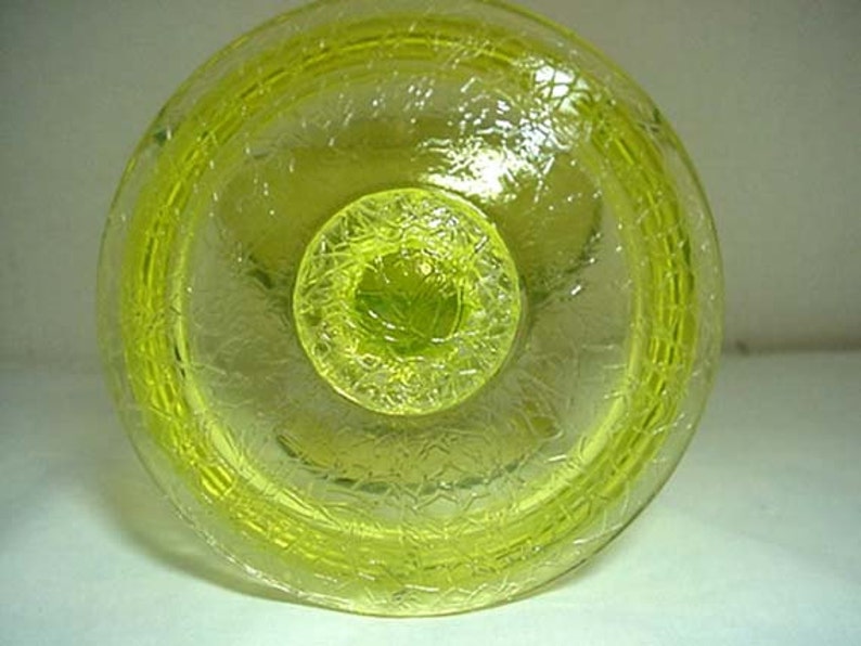 Authentic Antique Vaseline Yellow Glass Stemmed Lidded Candy Etsy