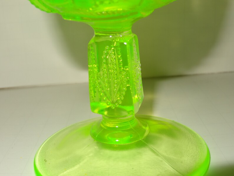 Authentic Vaseline Glass Goblet Home and Garden Kitchen and Etsy