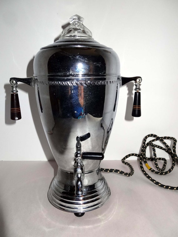 Silver Plated Coffee Pot Percolator Works Electric Home and Garden
