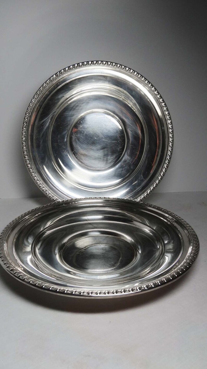 LBS Co Superfine EPC Pair of Round Silver Plated Serving Bowls Home and Garden Kitchen and Dining Serveware Tableware Bowls