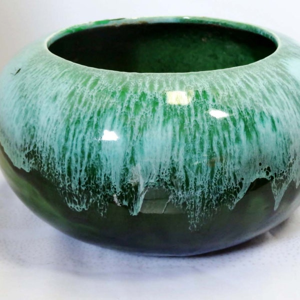 California Pottery Round Green Planter Made in the USA #2 Pottery Home and Garden Lawn and Garden Gardening Pots and Planters