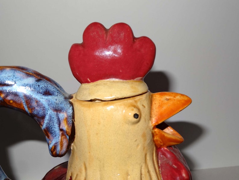 Rooster Pottery Tea Pot Home and Garden Kitchen and Dining Serve Ware Tableware Coffee and Tea