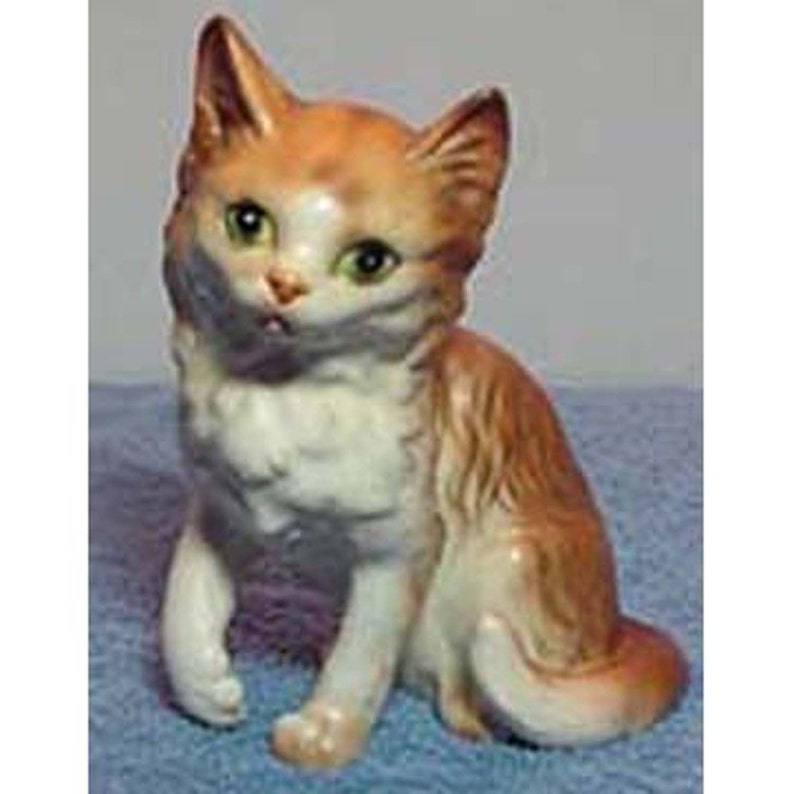 striped gray tabby cat figurine striped gray tabby cat figurine