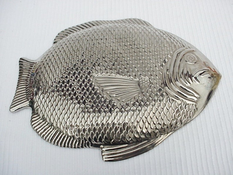 Glass Fish Serving Plate Silver Oven Proof USA Etsy