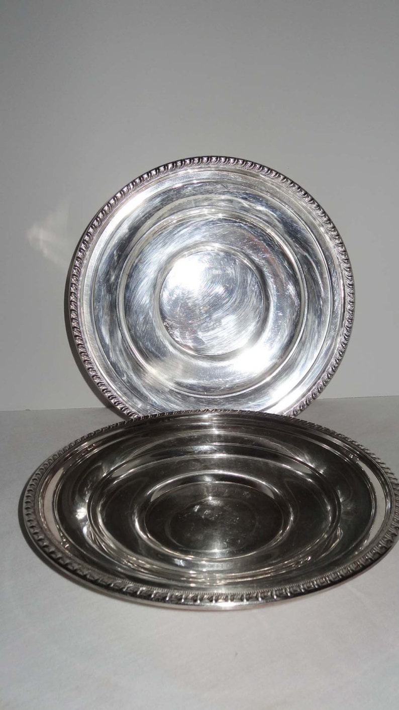 LBS Co Superfine EPC Pair of Round Silver Plated Serving Bowls Home and Garden Kitchen and Dining Serveware Tableware Bowls