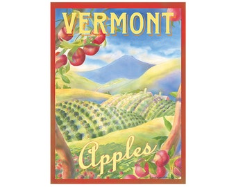 Vermont Apples Travel Poster