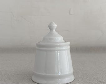 Vintage BIA Cordon Bleu Porcelain Jar • White Lidded Pot, French Kitchen Decor