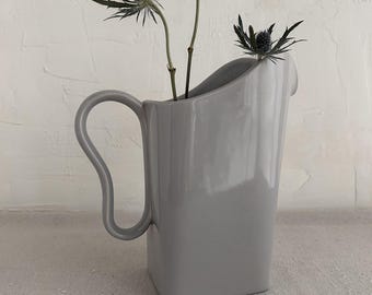 Vintage Franciscan Tiempo Stone Gray Pitcher • California Pottery • Mid Century Sculptural Ceramic Vessel