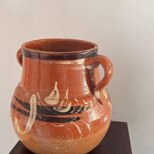 Vintage Terracotta Amphora Style Vessel • Large Handled Clay Pot • Mediterranean Studio Pottery Vase