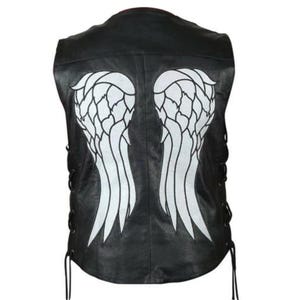 Daryl Dixon Angel Wings Leather Vest – Walking Dead Inspired Biker Vest | Men&#39;s Winged Riding Vest | Daryl Cosplay Motorcycle Club Vest