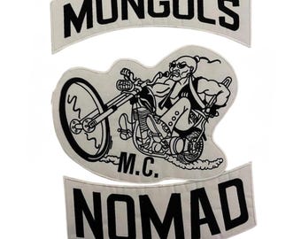 10pcs/ Set Mongols Nomad Biker Vest Embroidered 1% IN Memory