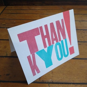 Thank You card from vintage wood type image 3