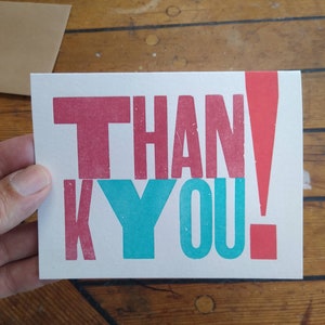 Thank You card from vintage wood type image 2