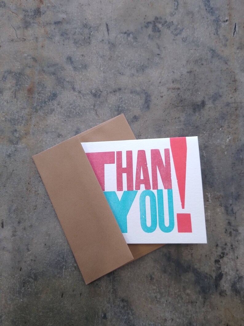 Thank You card from vintage wood type image 4