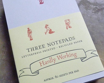 Hardly Working Note Pad Set - Blue