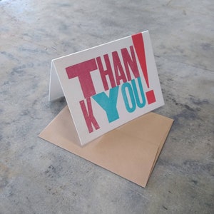 Thank You card from vintage wood type image 1