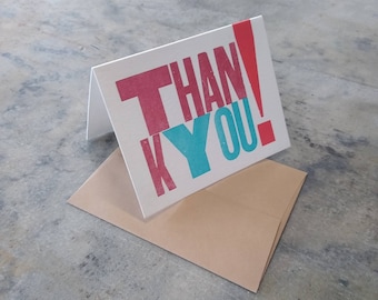 Thank You card from vintage wood type