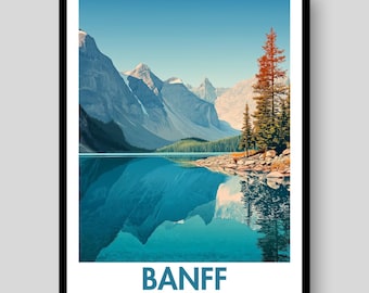 Banff National Park Poster – Canadian Rockies Lake Art