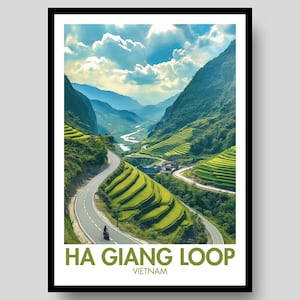 Ha Giang Loop Poster - Vietnam Poster - Ha Giang Loop - Vietnam - Poster vietnamien - Impression Vietnam - Vietnamien - Décoration murale Vietnam
