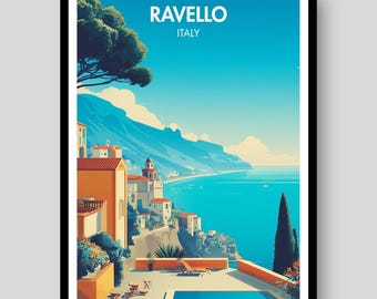 Ravello Poster - Ravello Wall Art - Amalfi Coast Print - Italy Gifts