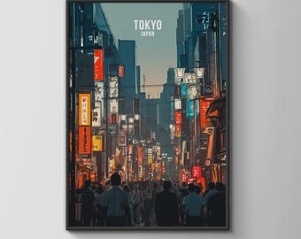Tokyo Cityscape Poster Wall Art Print