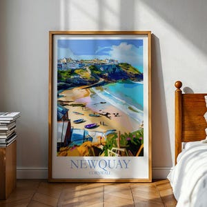 Poster Newquay - cadeau Cornouailles - poster Cornouailles - impression Newquay - Cornouailles - Newquay - art mural Cornouailles - poster surf - art Newquay
