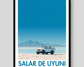 Poster Salar de Uyuni - Bolivia Poster - Salar de Uyuni - Boliviaanse zoutvlaktes Poster - Salar de Uyuni Print - Bolivia Print - Bolivia kunst