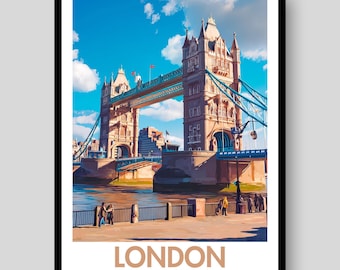 Poster de voyage London Bridge – Style vintage London Print