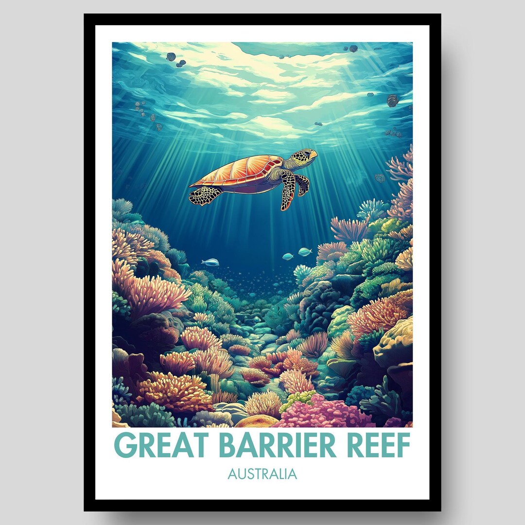 Great Barrier Reef Poster - Australia Wall Art - Gr…