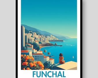 Funchal-poster - Funchal Wall Art - Portugal Print - Madeira Decor