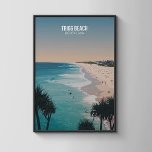 Trigg Beach Perth WA Poster Ocean View Wall Art