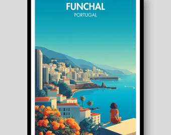 Funchal Poster - Portugal Wall Art - Funchal Gifts - Madeira Decor