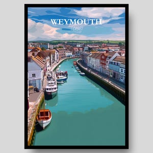 Weymouth poster - Dorset poster - Weymouth - Dorset - Jurassic Coast - UK Wall Art - Dorset Print - Swanage Poster - Dorset aquarel