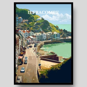 Ilfracombe Poster - Devon Poster - Ilfracombe - Devon Print - Devon - Travel Poster - Exmoor - Cornwall Poster - Devon Gift - Cornwall