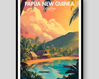 Papua New Guinea Poster - Papua New Guinea - Papua New Guinea Print - Travel Poster - Papua New Guinea Wall Art - Papua New Guinea Art
