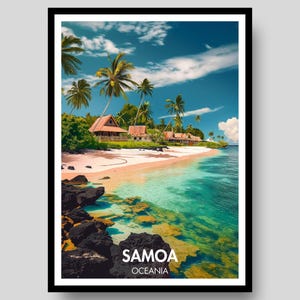 Samoa Poster - Samoan Wall Art - Samoan Print - Samoa - Samoa Art - Polynesian Island - Samoan - Travel Poster - Samoa Wall Art