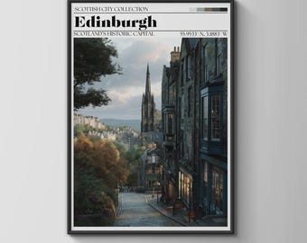 Edinburgh Travel Poster Cityscape Wall Art Print