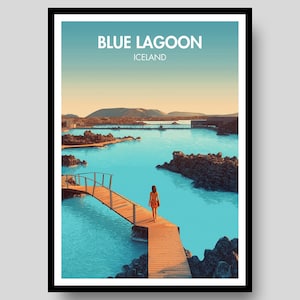 Blue Lagoon Poster - Iceland Poster - Reykjavik - Iceland - Reykjavik Poster - Iceland Print - Iceland Artwork - Iceland Wall Art