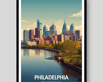 Philadelphia Poster - Philadelphia Print - Philadelphia Wall Art - Philadelphia - Pennsylvania - Philadelphia Map - Pennsylvania Poster